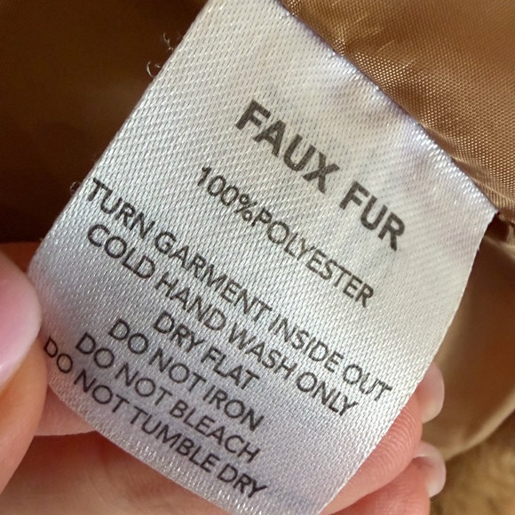 Tiger mist Faux fur cropped jacket size m tan teddy - Picture 4 of 4